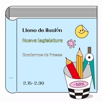 Ahorra en papelería azul claro