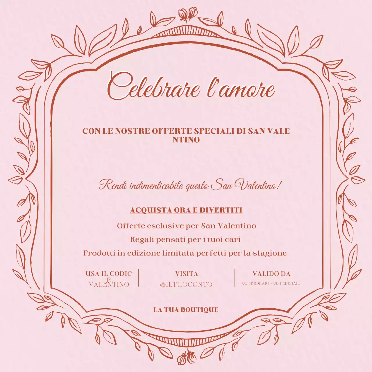 Promozione di San Valentino elegante e rosa