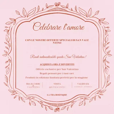 Promozione di San Valentino elegante e rosa