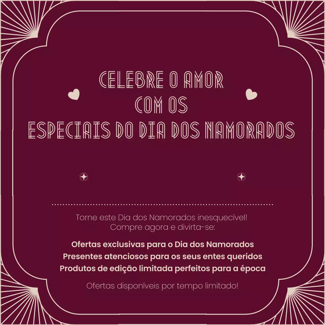 Promoção de São Valentim Vintage Maroon