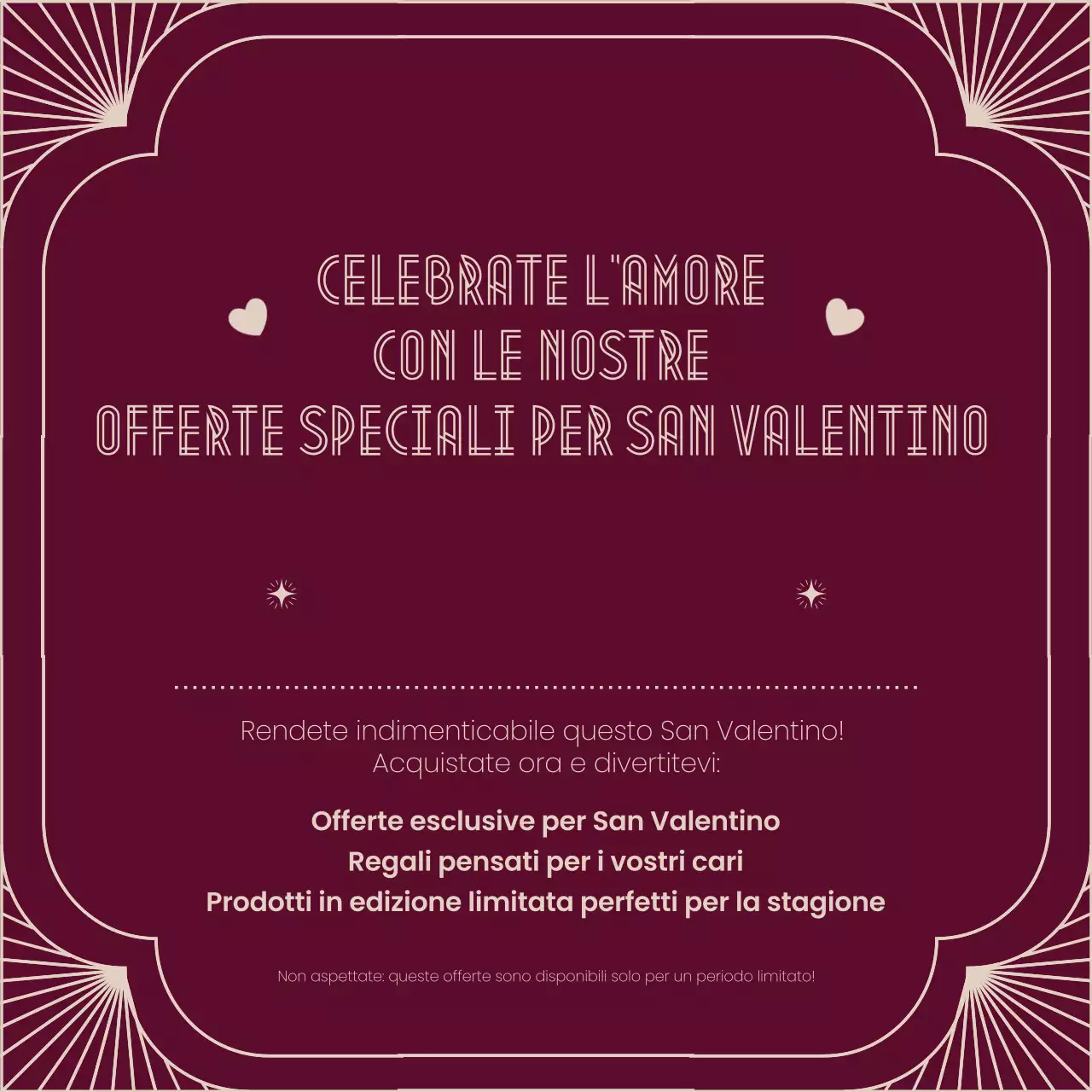 Promozione San Valentino Maroon Vintage