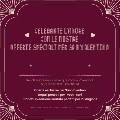 Promozione San Valentino Maroon Vintage