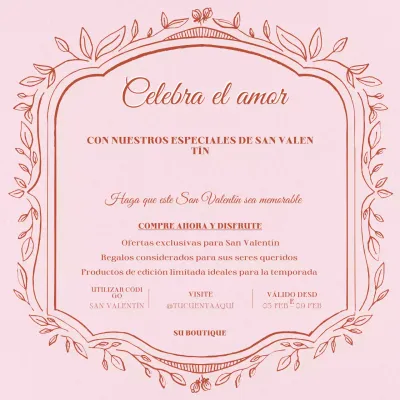 Promoción de San Valentín Rosa Elegante
