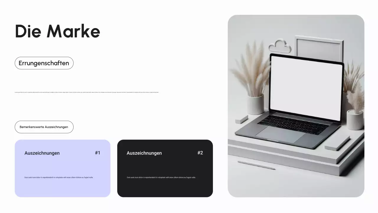 Produktkatalog für moderne digitale Geräte in Schwarz und Lila