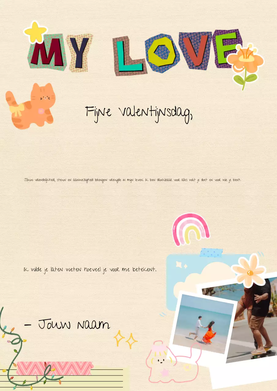 Schattige Collage Valentijnsbrief