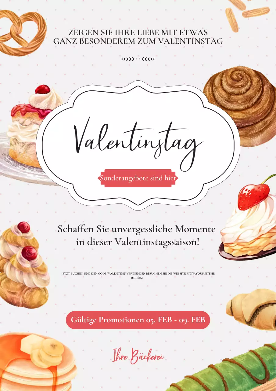 vintage valentine's day bakery anzeige