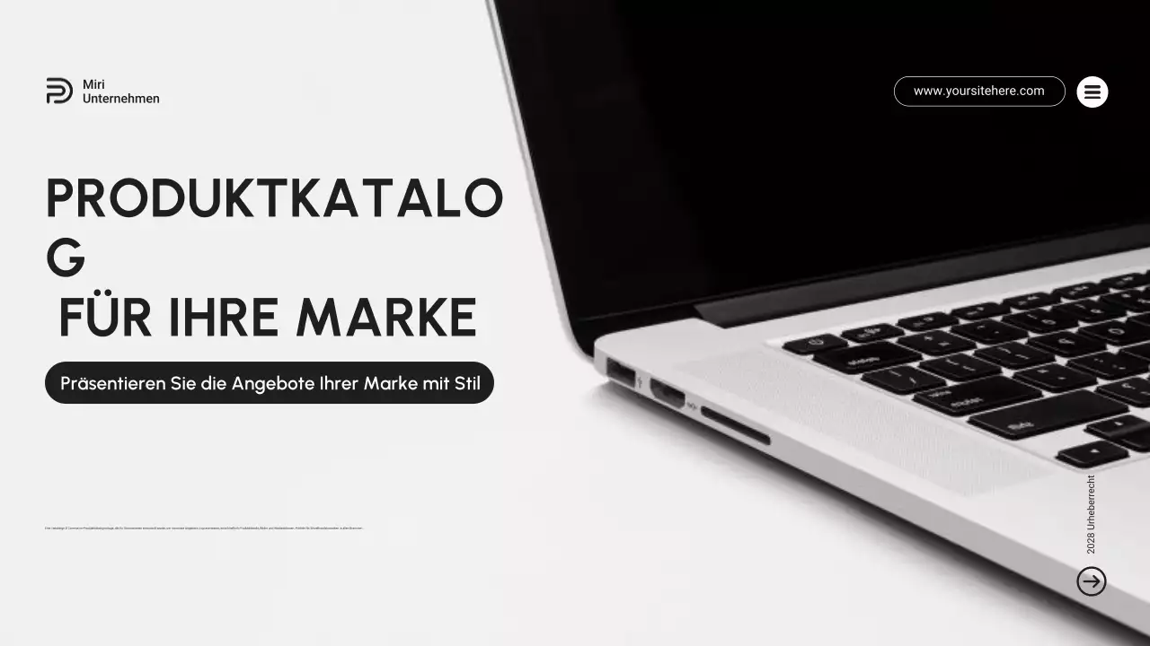 Produktkatalog für moderne digitale Geräte in Schwarz und Lila