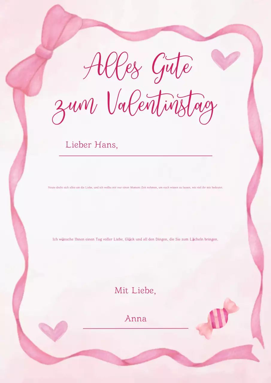 rosa elegante Liebe Grußkarte