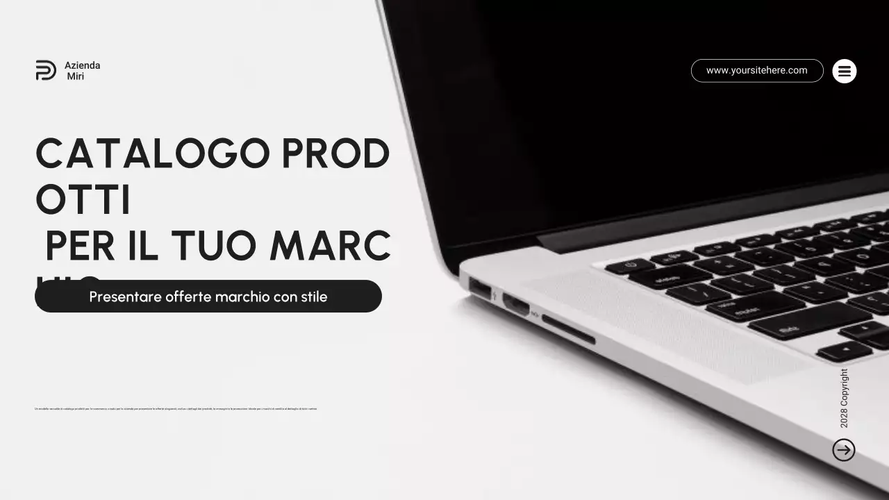 Catalogo dei prodotti per dispositivi digitali moderni in nero e viola