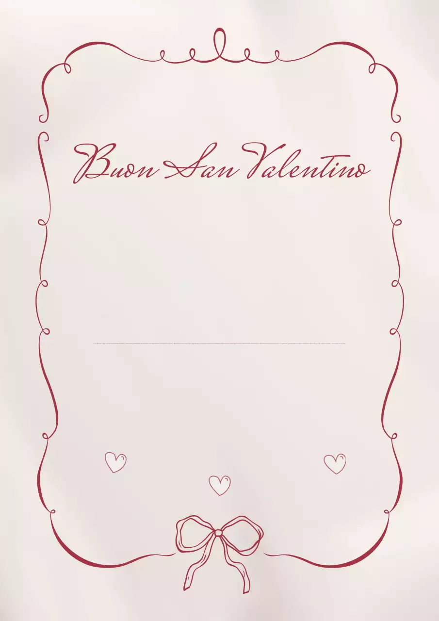 Lettera di San Valentino elegante e rosa