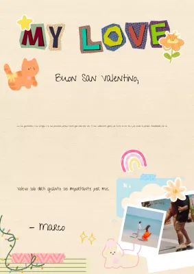 Lettera di San Valentino in collage