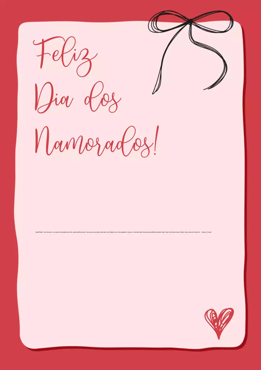 Cartão de amor romântico desenhado à mão