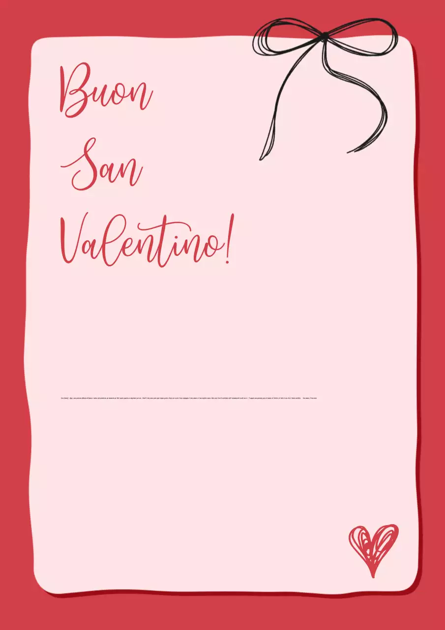 Biglietto d'amore romantico disegnato a mano