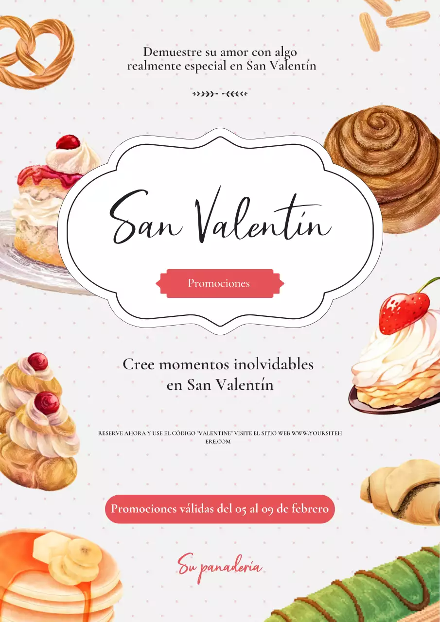 anuncio vintage de una panaderia para san valentin