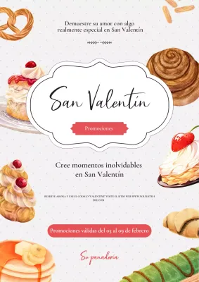 anuncio vintage de una panaderia para san valentin