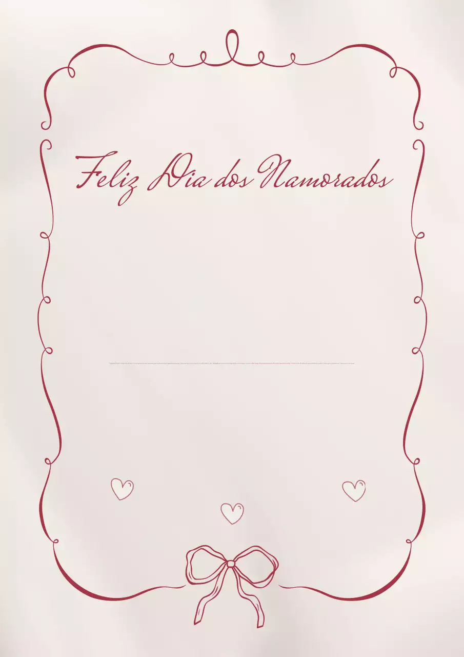 Carta de S. Valentim Rosa Elegante
