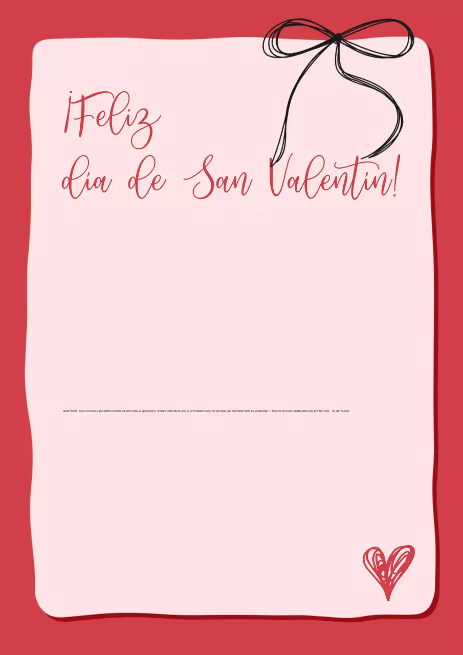 Tarjeta de amor romántica dibujada a mano