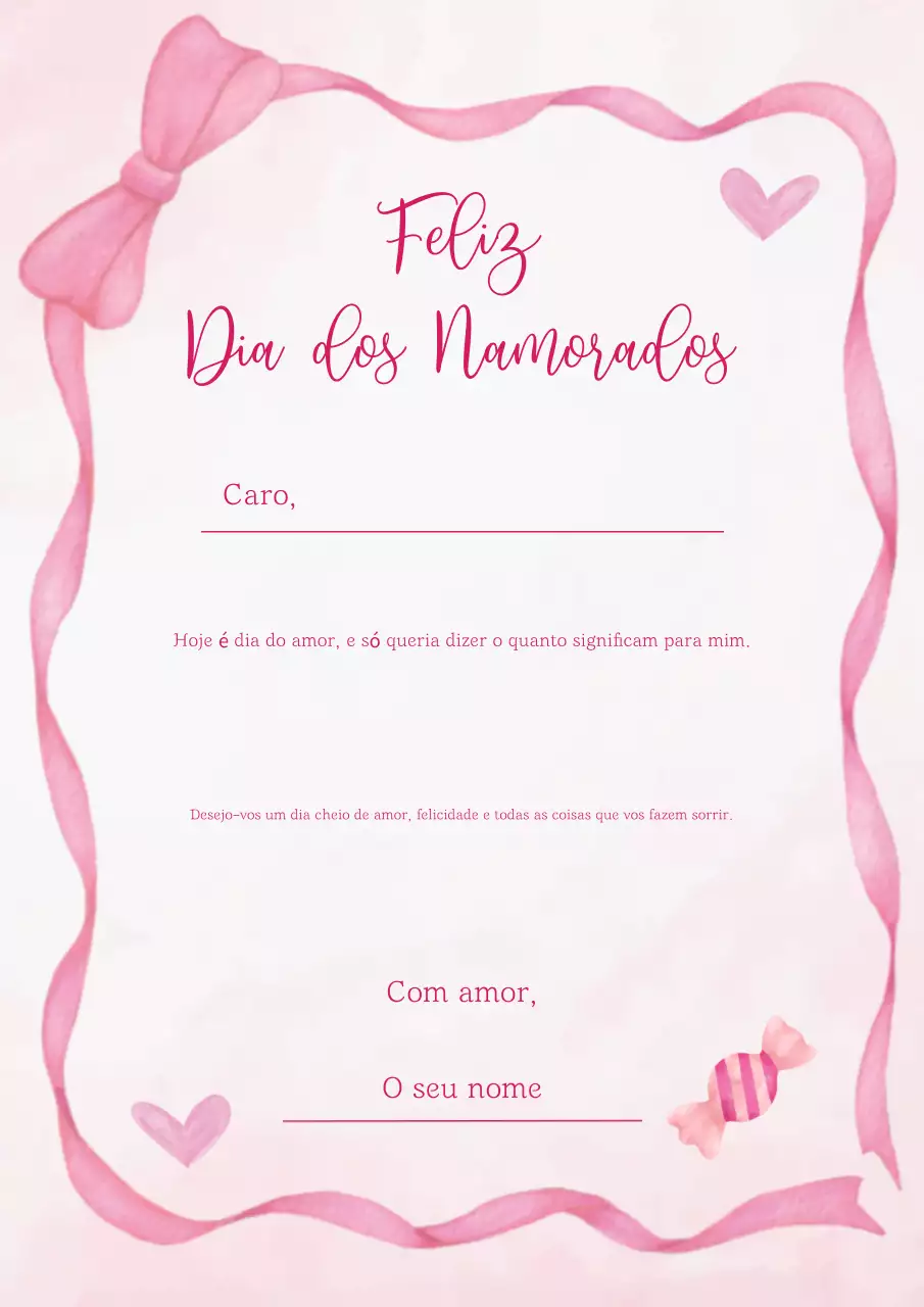 cartão de felicitações de amor elegante cor-de-rosa