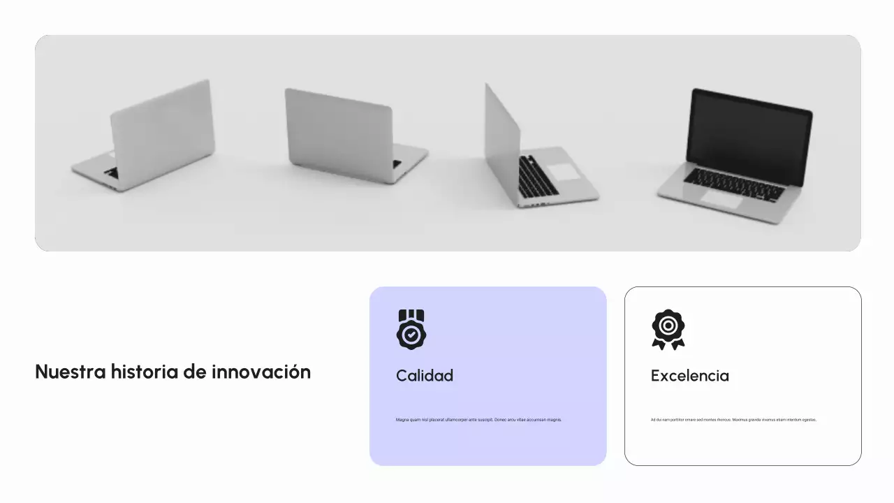 Catálogo de productos de dispositivos digitales modernos en negro y morado