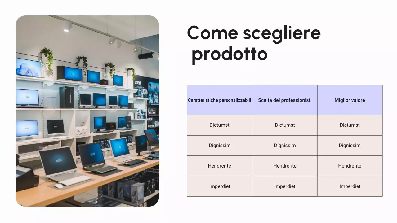 Catalogo dei prodotti per dispositivi digitali moderni in nero e viola