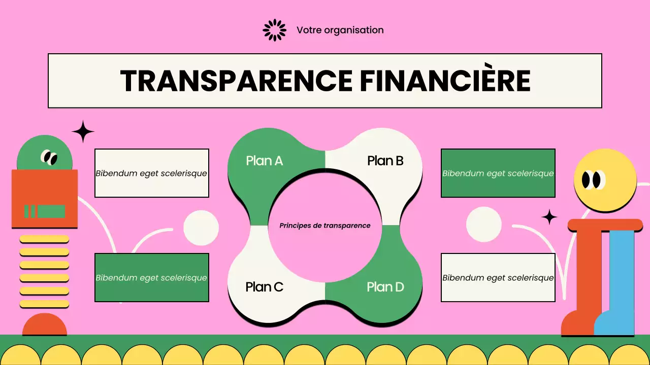 Présentation illustrée et colorée d'une association à but non lucratif