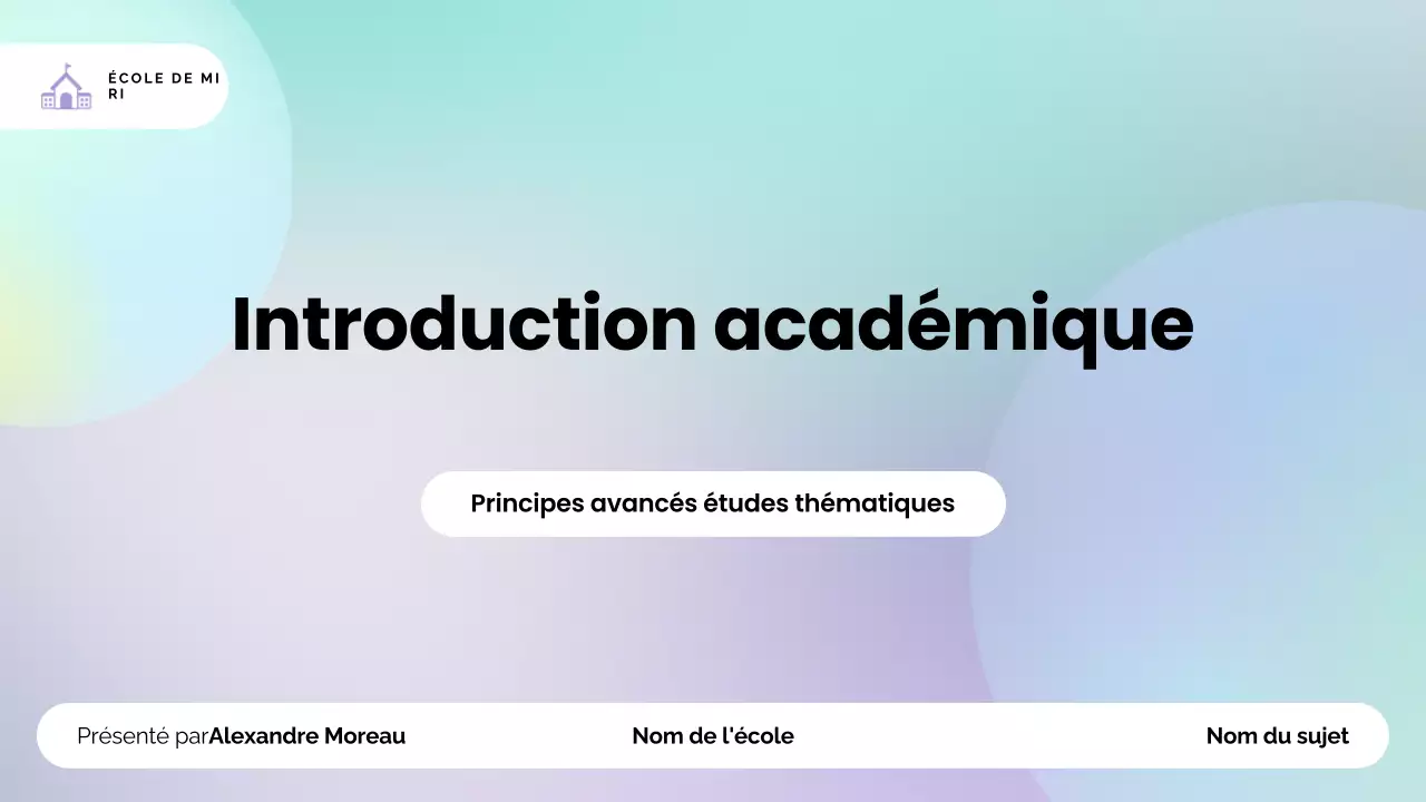 Présentation de l'éducation moderne à la menthe