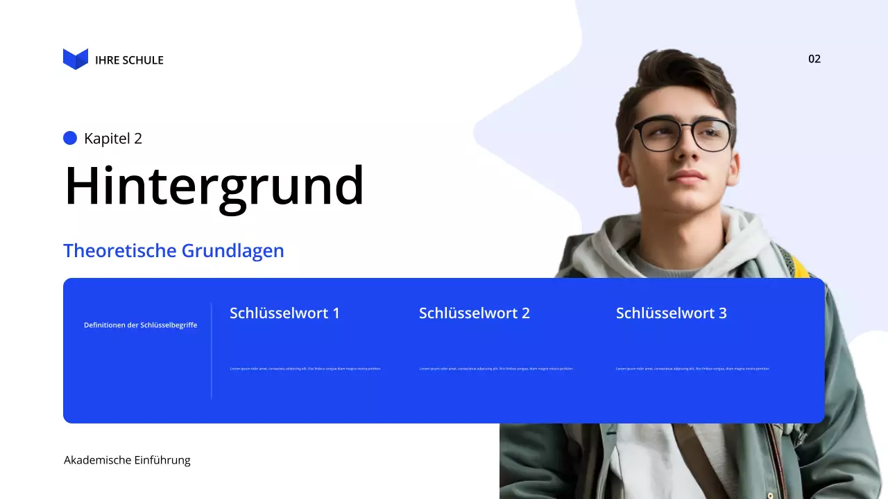 blue modern education Vortrag