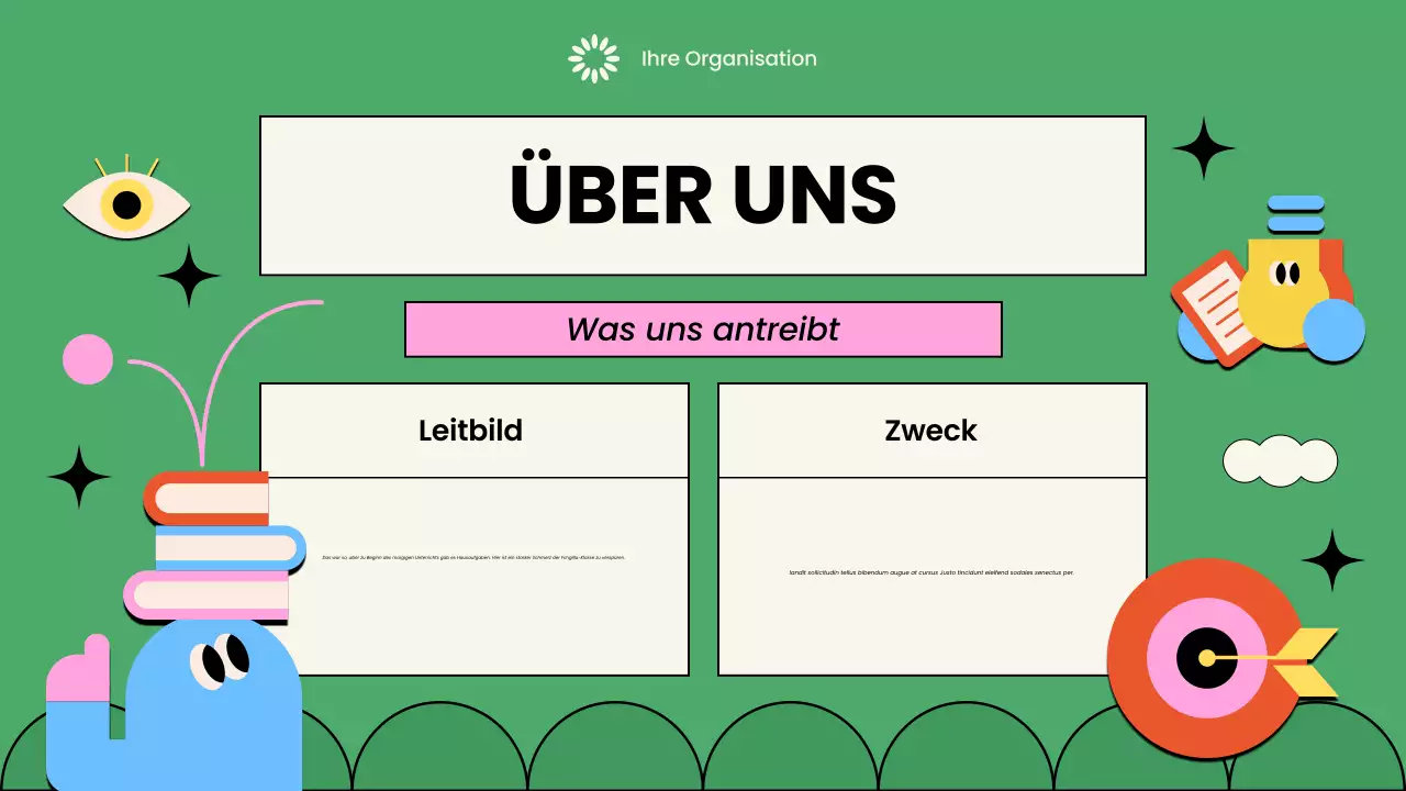 Bunt illustrierte Non-Profit-Präsentation