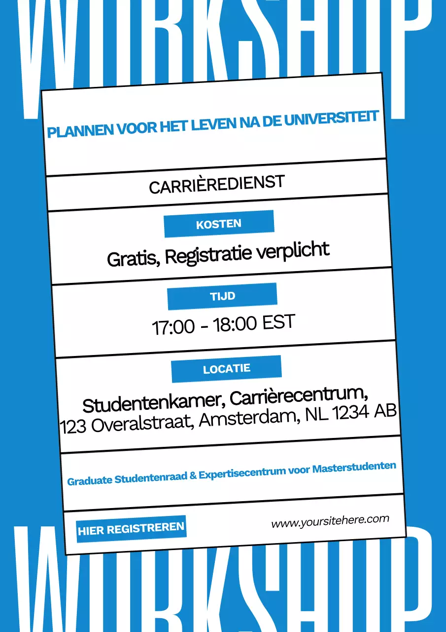 Blauw Handgetekend Modern Atelier Onderwijs