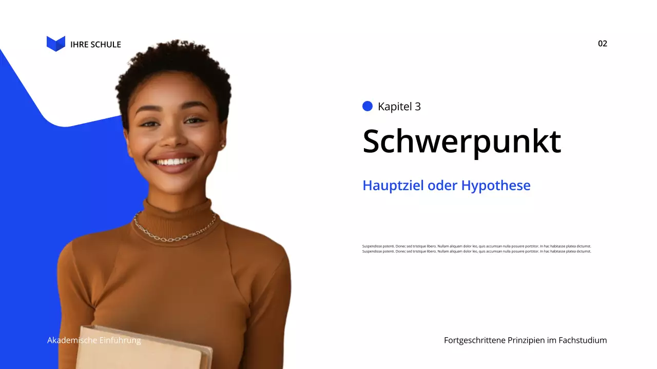 blue modern education Vortrag