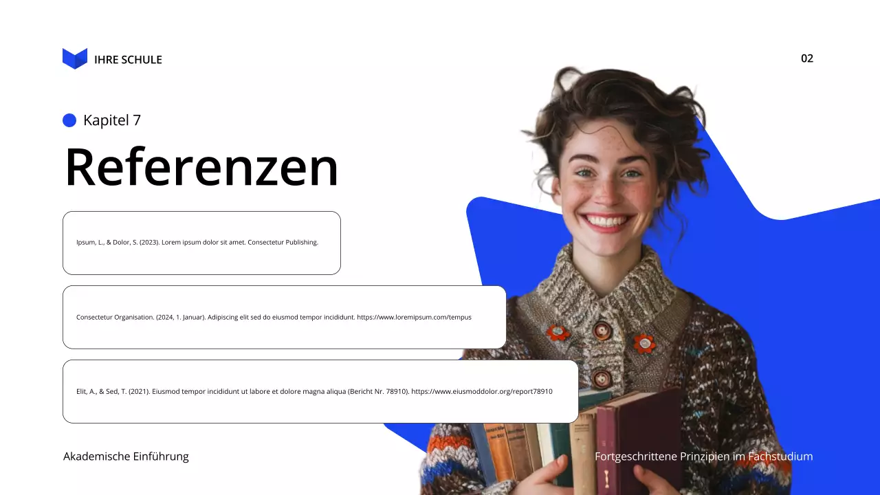 blue modern education Vortrag