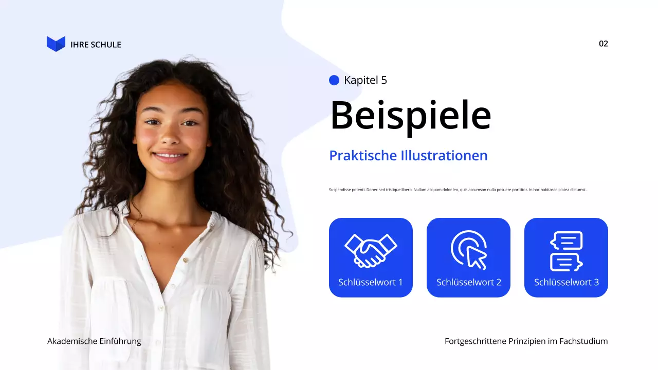 blue modern education Vortrag