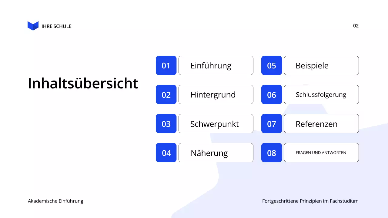 blue modern education Vortrag