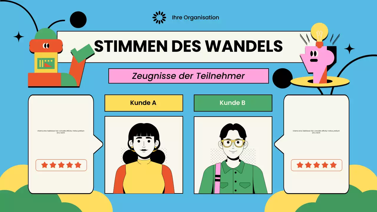 Bunt illustrierte Non-Profit-Präsentation