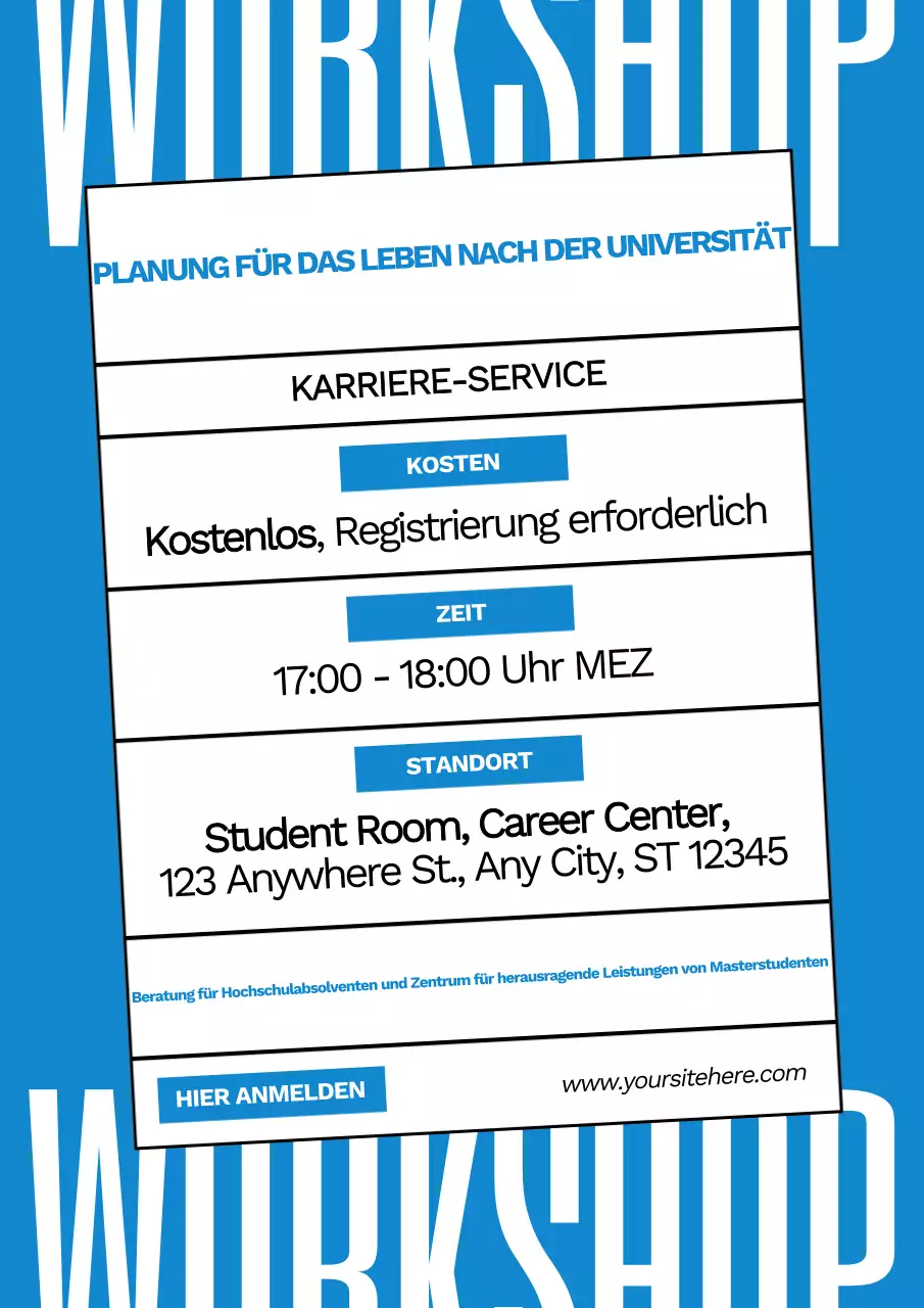 Blau Handgezeichnet Modern Workshop Bildung