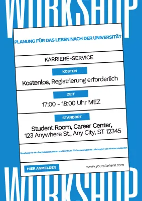 Blau Handgezeichnet Modern Workshop Bildung