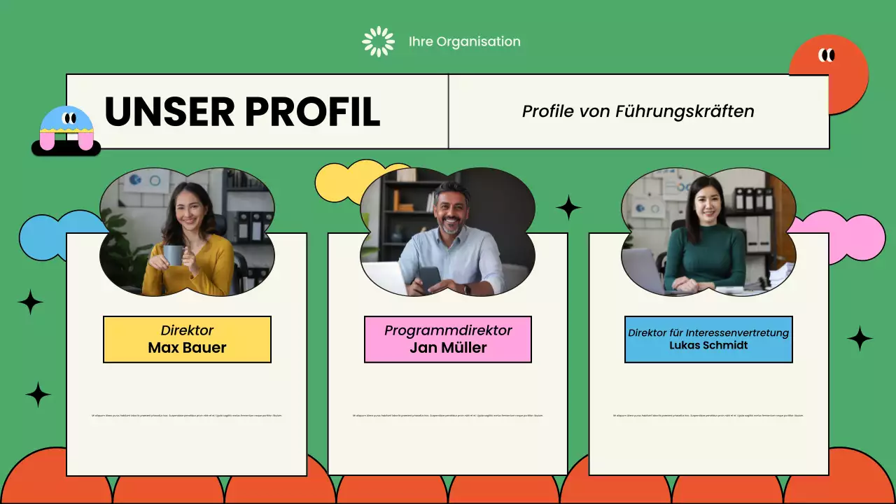 Bunt illustrierte Non-Profit-Präsentation