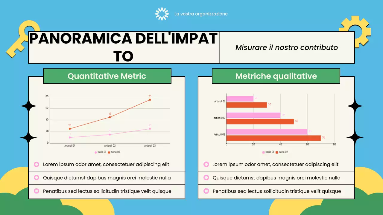 Presentazione illustrata e colorata di una organizzazione non profit