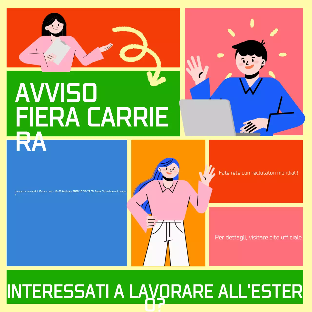 Annuncio della fiera della carriera di Bento Grid