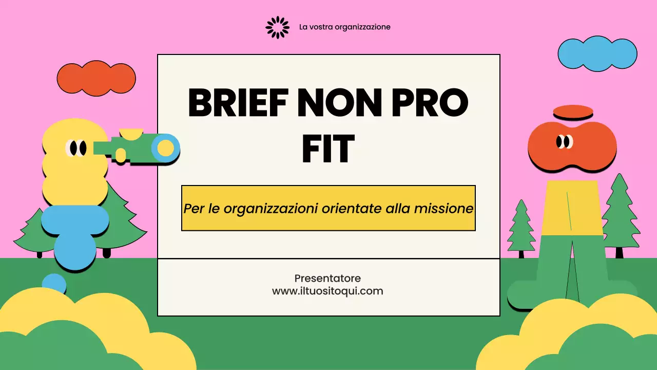 Presentazione illustrata e colorata di una organizzazione non profit