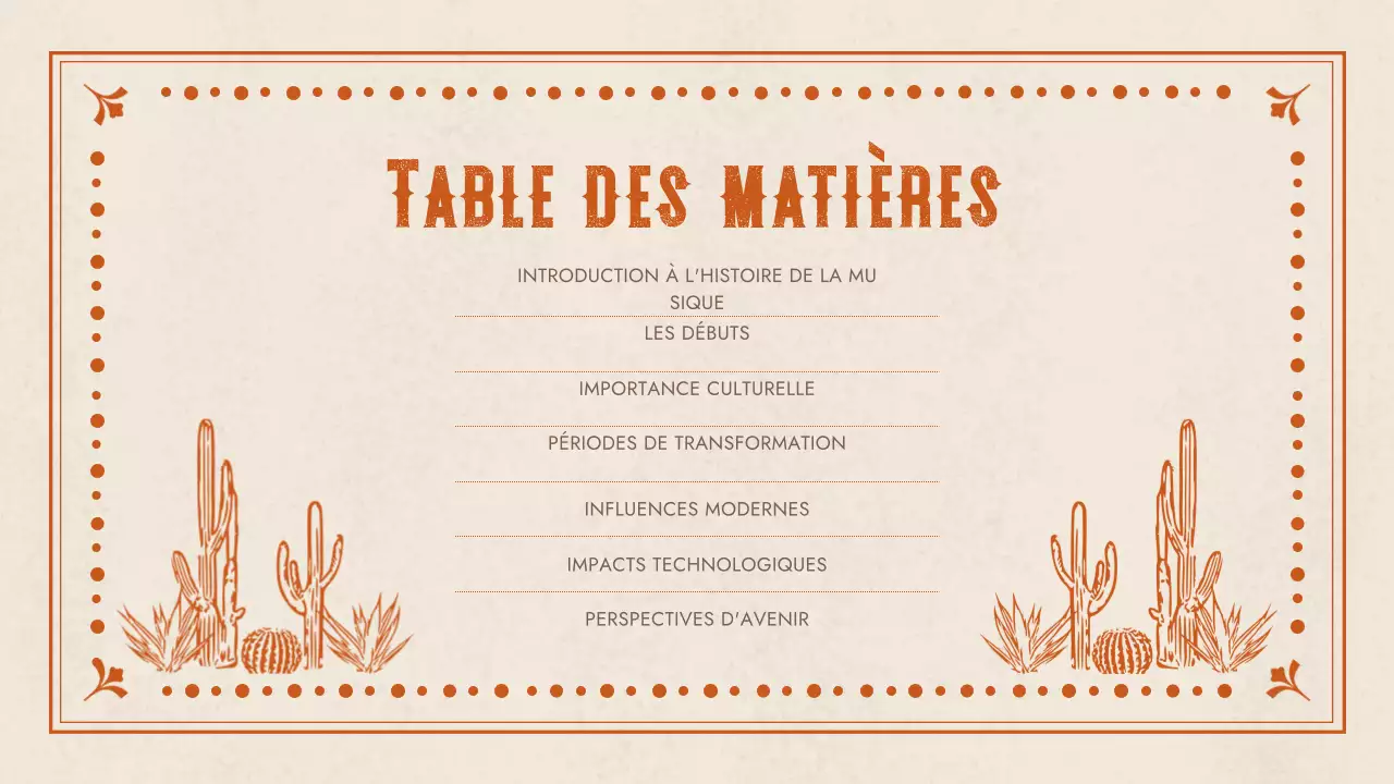 présentation de la musique western d'orange