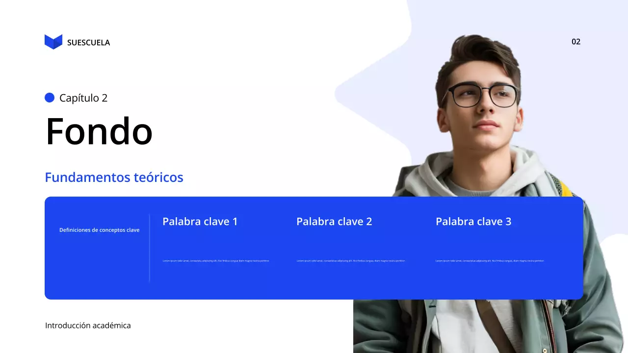 conferencia sobre la educación moderna azul