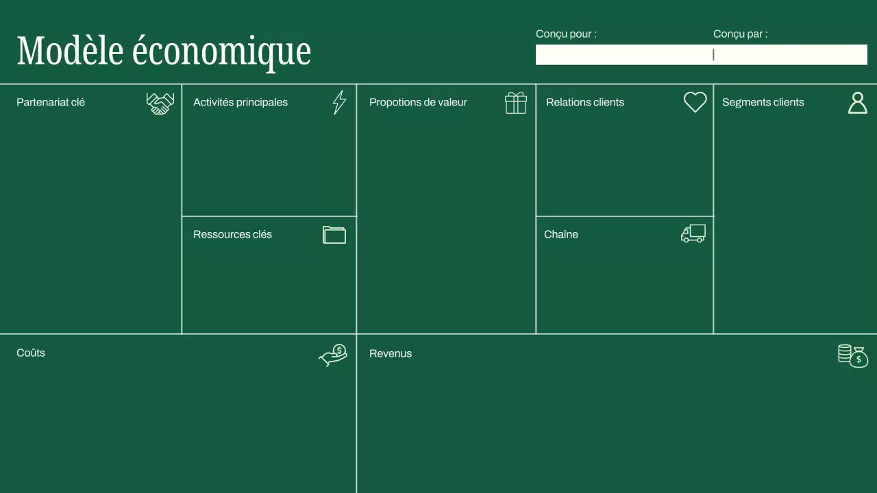 plan d'affaires vert moderne
