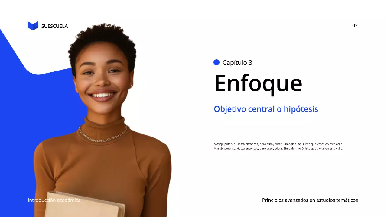 conferencia sobre la educación moderna azul