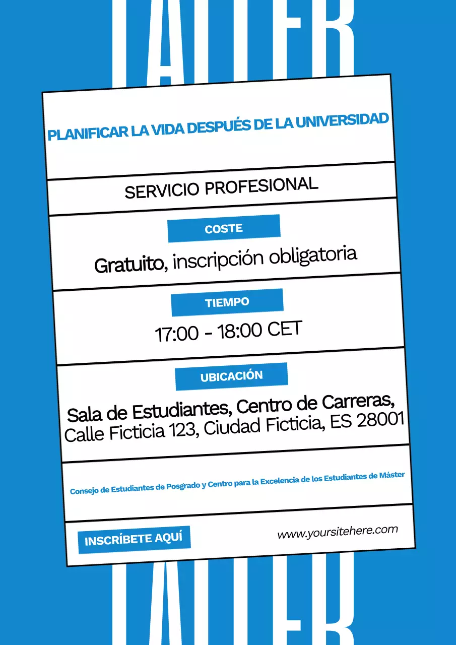 Azul Dibujado a mano Taller moderno Educación