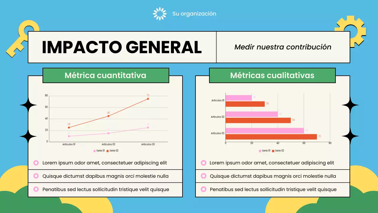 Colorida presentación ilustrada para organizaciones sin ánimo de lucro