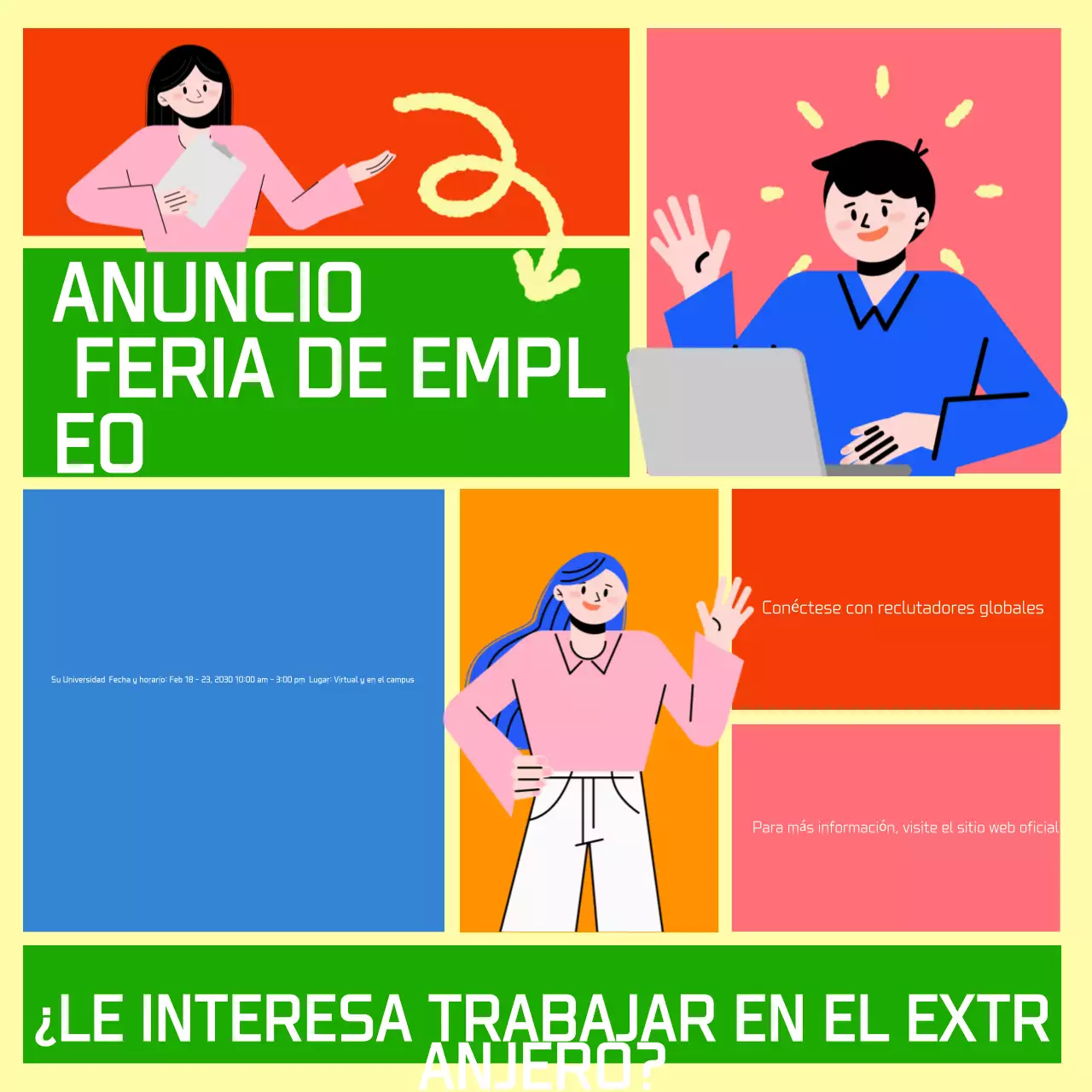 Anuncio de la Feria de Empleo de Bento Grid