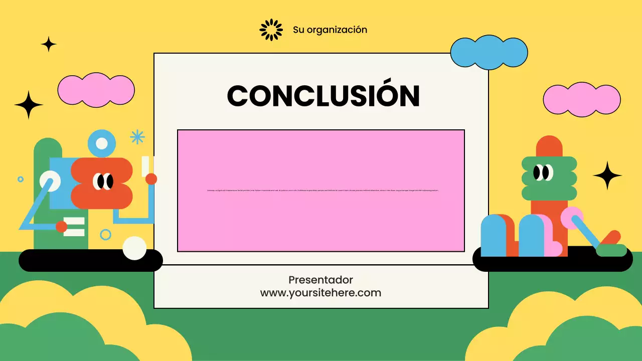 Colorida presentación ilustrada para organizaciones sin ánimo de lucro