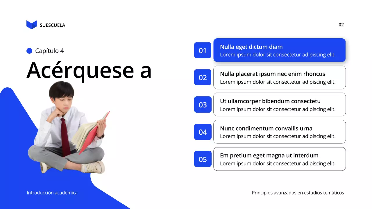 conferencia sobre la educación moderna azul