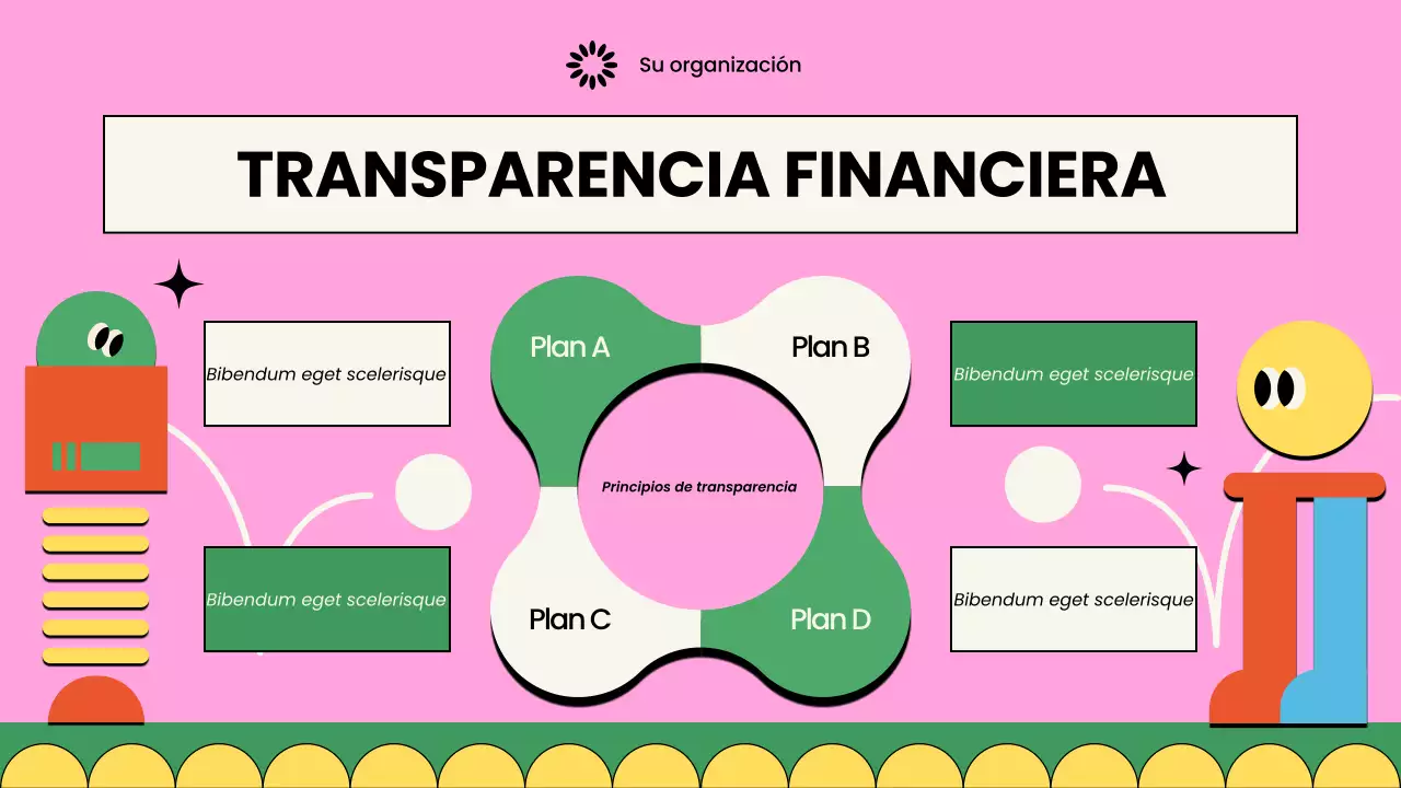 Colorida presentación ilustrada para organizaciones sin ánimo de lucro